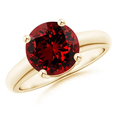 Angara Lab-grown Round Ruby Solitaire Engagement Ring In Red