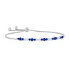 Angara Lab-grown Round Sapphire And Diamond Bolo Bracelet In White Gold/deep Rich Blue
