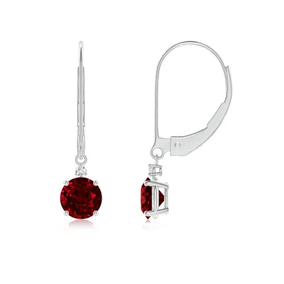 Angara Lab-grown Ruby And Diamond Leverback Drop Earrings In Red