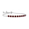 Angara Lab-grown Ruby Bolo Bracelet With Diamond Accents In White Gold/deep Rich Red