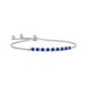 Angara Lab-grown Sapphire And Lab Diamond Tennis Bolo Bracelet In White Gold/deep Rich Blue