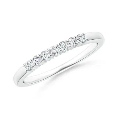 Angara Lab-grown Seven Stone Shared Prong-set Diamond Wedding Ring In Metallic