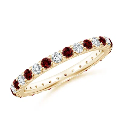 Angara Lab-grown Shared Prong Ruby And Lab Diamond Eternity Ring In Gold