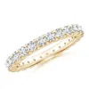 Angara Lab-grown Shared Prong-set Diamond Eternity Wedding Band For Her In Yellow Gold/f-g
