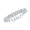 Angara Lab-grown Shared Prong-set Emerald-cut Diamond Half Eternity Wedding Ring In White Gold/f-g