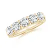 Angara Lab-grown Shared Prong Set Half Eternity Diamond Wedding Ring In Yellow Gold/f-g