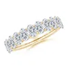 Angara Lab-grown Shared Prong-set Oval Diamond Half Eternity Wedding Ring In Yellow Gold/f-g