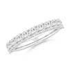Angara Lab-grown Shared Prong-set Princess-cut Diamond Half Eternity Wedding Ring In Platinum/f-g