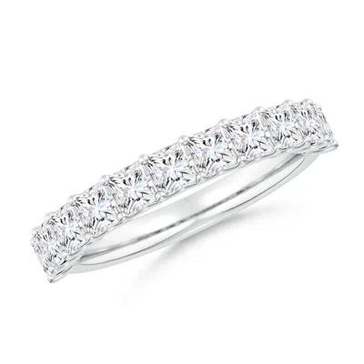 Angara Lab-grown Shared Prong-set Princess-cut Diamond Half Eternity Wedding Ring In Metallic