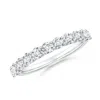 Angara Lab-grown Shared Prong-set Round Diamond Half Eternity Wedding Ring In White Gold/f-g