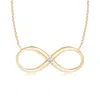 Angara Lab-grown Sideways Infinity Necklace With Gypsy Diamond In Yellow Gold/f-g