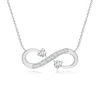 Angara Lab-grown Sideways Infinity Two Stone Diamond Necklace In White Gold/f-g