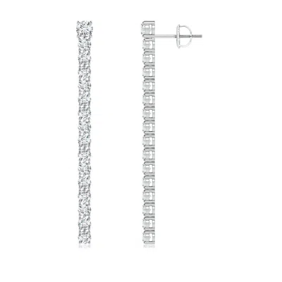 Angara Lab-grown Single Line Diamond Dangle Earrings In Metallic