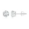 Angara Lab-grown Six Prong-set Diamond Solitaire Filigree Stud Earrings In White Gold/f-g
