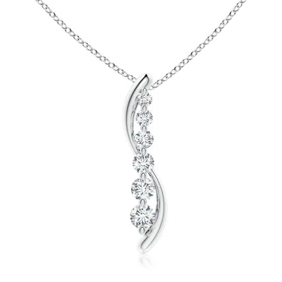 Angara Lab-grown Six Stone Diamond Journey Necklace In Metallic