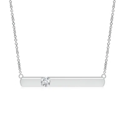 Angara Lab-grown Solitaire Diamond Bar Pendant Necklace In Metallic