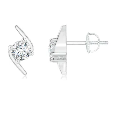 Angara Lab-grown-solitaire Diamond Bypass Stud Earrings