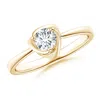 Angara Lab-grown Solitaire Diamond Floral Ring In Yellow Gold/f-g