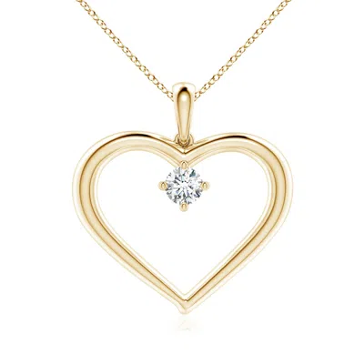 Angara Lab-grown Solitaire Diamond Heart Pendant In Gold