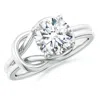 Angara Lab-grown Solitaire Diamond Infinity Knot Ring In White Gold/f-g