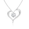 Angara Lab-grown Solitaire Diamond Ribbon Heart Pendant In White Gold/f-g