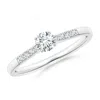 Angara Lab-grown Solitaire Diamond Tapered Shank Engagement Ring With Accents In White Gold/f-g