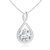 Angara Lab-grown Solitaire Diamond Twist Bale Pendant In White Gold/f-g