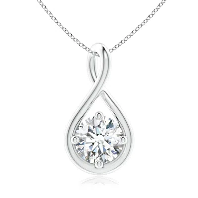 Angara Lab-grown Solitaire Diamond Twist Bale Pendant In Metallic