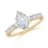 Angara Lab-grown Solitaire Marquise Diamond Graduated Engagement Ring In Yellow Gold/f-g