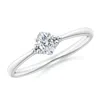 Angara Lab-grown Solitaire Oval Diamond Beaded Engagement Ring In White Gold/f-g