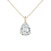 Angara Lab-grown Solitaire Pear Diamond Classic Pendant In Yellow Gold/f-g