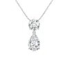 Angara Lab-grown Solitaire Pear Diamond Drop Pendant With Accent In White Gold/f-g