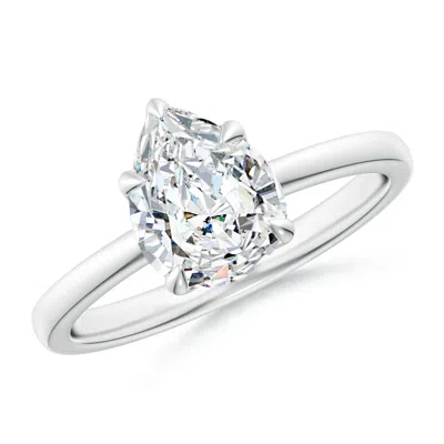 Angara Lab-grown Solitaire Pear-shaped Diamond Classic Engagement Ring ...
