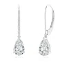Angara Lab-grown Solitaire Pear-shaped Diamond Leverback Earrings In White Gold/f-g