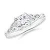 Angara Lab-grown Solitaire Princess-cut Diamond Celtic Knot Ring In White Gold/f-g