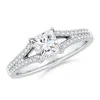 Angara Lab-grown Solitaire Princess-cut Diamond Split Shank Engagement Ring In White Gold/f-g