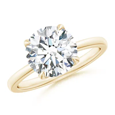 Angara Lab-grown Solitaire Round Diamond Classic Engagement Ring In Gold