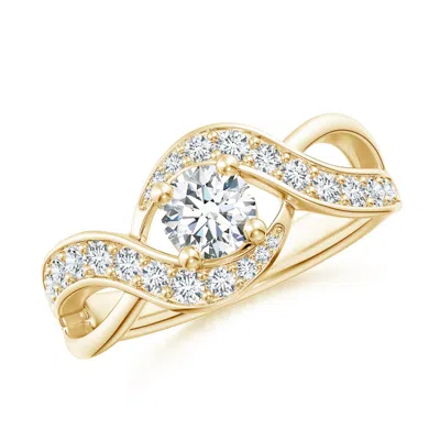 Angara Lab-grown Solitaire Round Diamond Infinity Promise Ring In Gold