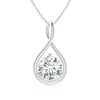 Angara Lab-grown Solitaire Round Diamond Infinity Twist Pendant In White Gold/f-g