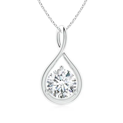 Angara Lab-grown Solitaire Round Diamond Infinity Twist Pendant In Metallic