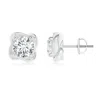 Angara Lab-grown Solitaire Round Diamond Pinwheel Stud Earrings In White Gold/f-g