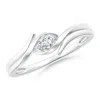 Angara Lab-grown Solitaire Round Diamond Ribbon Bypass Ring In White Gold/f-g