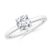 Angara Lab-grown Solitaire Round Diamond Tapered Shank Engagement Ring In White Gold/f-g