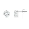 Angara Lab-grown Spiral-framed Diamond Solitaire Stud Earrings In Platinum/f-g