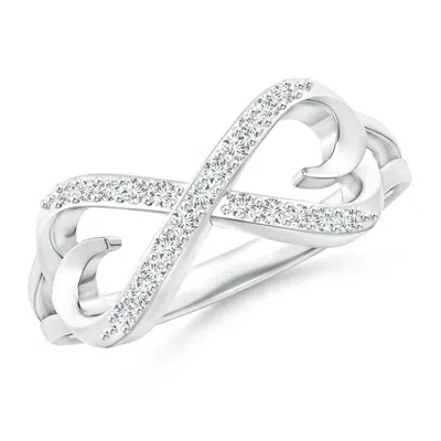 Angara Lab-grown Split-shank Round Diamond Infinity Heart Ring In Metallic