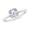 Angara Lab-grown Square Emerald-cut Diamond Knife-edge Shank Trellis Engagement Ring In White Gold/f-g