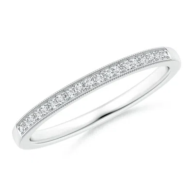 Angara Lab-grown Stackable Diamond Wedding Ring With Milgrain In Metallic