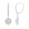 Angara Lab-grown Starburst Diamond Leverback Drop Earrings In White Gold/f-g