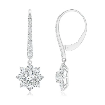 Angara Lab-grown Starburst Diamond Leverback Drop Earrings In Metallic