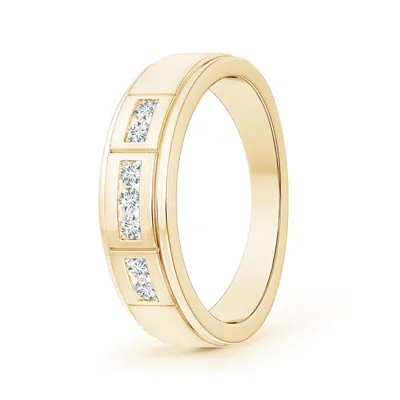 Angara Lab-grown Step-edged Channel-set Diamond Men's Wedding Ring In Gold